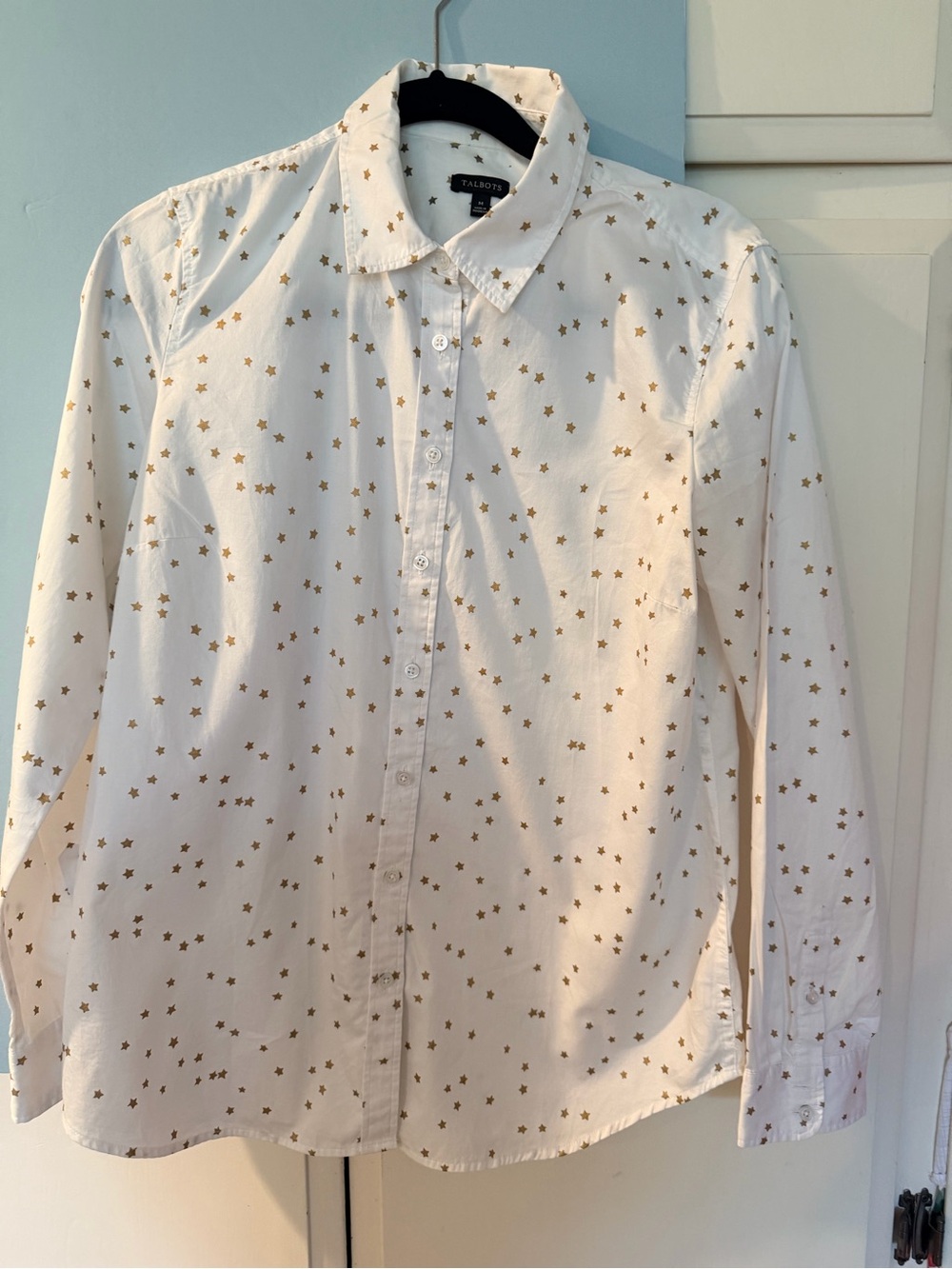 Talbots White Button-Down Shirt with Gold Star Print - Men's - Picture 2 of 9